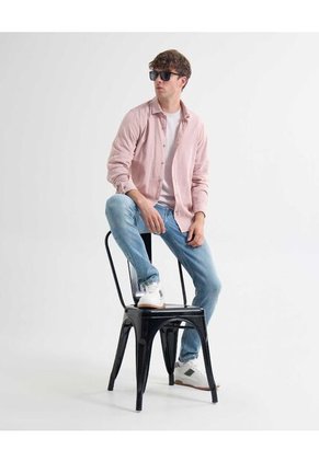 Camisa Para Hombre Manga Larga Cuello Casual M Color Rosa  Marca Seven Seven #45012104