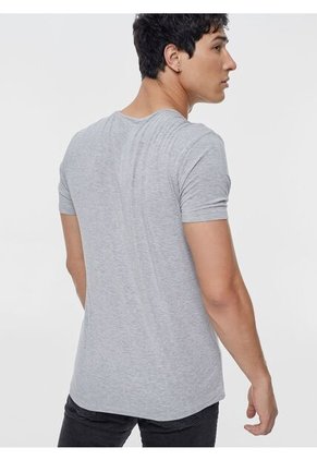 Camiseta Para Hombre Manga Corta Color Gris Jaspe Marca Seven Seven #45091230