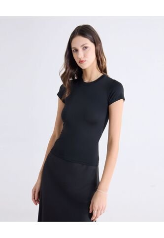 Camiseta Para Mujer Manga Corta Cuello Redondo Color Negro Marca Seven Seven #28096558 Seven Seven