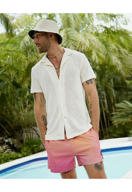 Pantaloneta Para Hombre De Baño Corta Color Naranja Marca Seven Seven #45280069