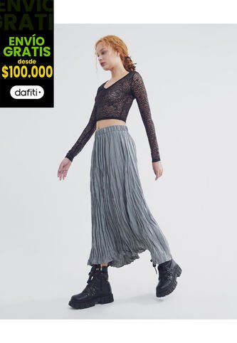 Falda Para Mujer Largo Color Gris  Marca Seven Seven #28140876 Seven Seven