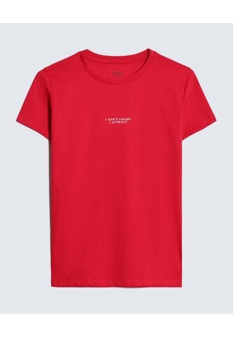 Camiseta Para Mujer Manga Corta Cuello Redondo Color Rojo Marca Seven Seven #28096368 Seven Seven