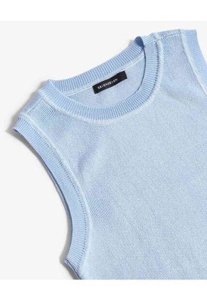 Camiseta Para Mujer Manga Sisa Cuello Redondo Color Celeste Marca Seven Seven #28096458