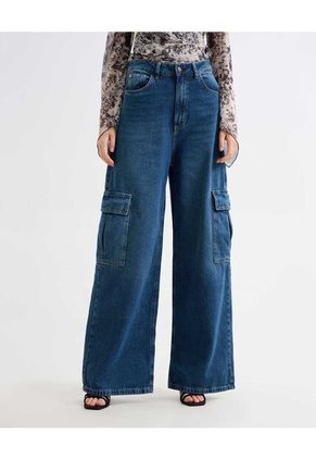 Jean Para Mujer Wide-Leg Color Azul Medio Marca Seven Seven #28160882