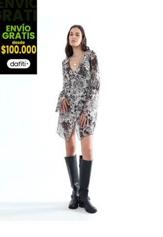 Vestido Para Mujer Manga Larga Color Cafe Oscuro Marca Seven Seven #28171334 Seven Seven