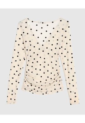 Camiseta Para Mujer Manga Larga Cuello V Color Marfil Marca Seven Seven #28096478