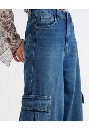 Jean Para Mujer Wide-Leg Color Azul Medio Marca Seven Seven #28160882