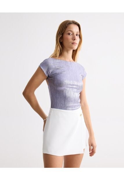 Camiseta Para Mujer Manga Sisa Moda Color Gris Marca Seven Seven #28096437