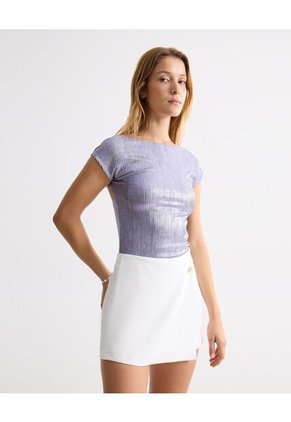 Camiseta Para Mujer Manga Sisa Moda Color Gris Marca Seven Seven #28096437