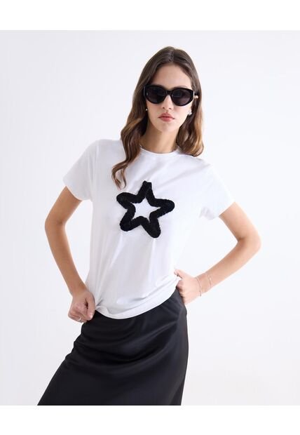 Camiseta Para Mujer Manga Corta Cuello Redondo Color Crudo Marca Seven Seven #28096534