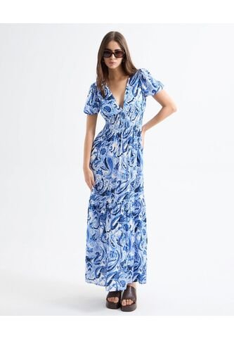 Vestido Para Mujer Manga Corta Color Crema Marca Seven Seven #28171352 Seven Seven