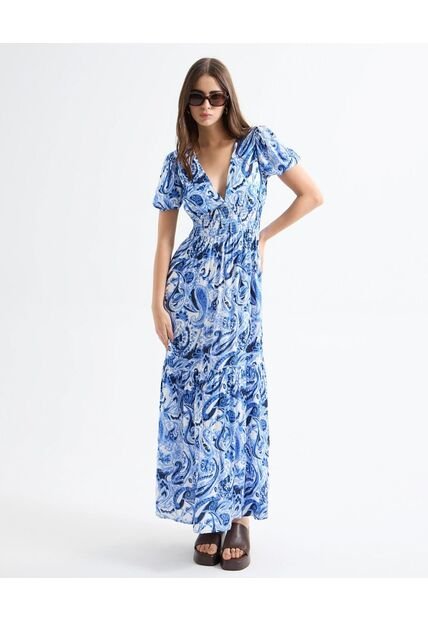 Vestido Para Mujer Manga Corta Color Crema Marca Seven Seven #28171352