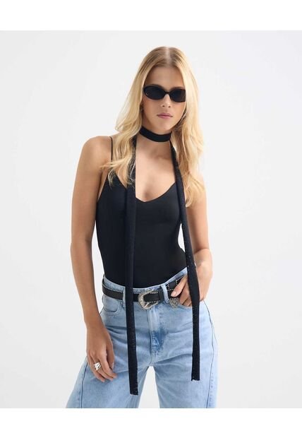 Camiseta Para Mujer Manga Sisa Moda Color Negro Marca Seven Seven #28096191