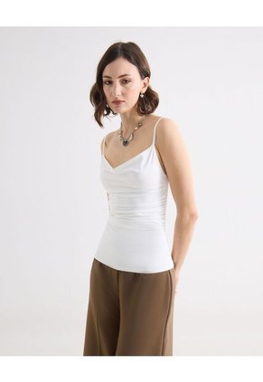 Camiseta Para Mujer Manga Sisa Moda Color Crudo Marca Seven Seven #28096481