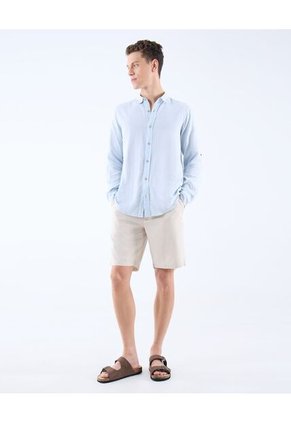 Camisa Para Hombre Manga Larga  Color Azul Claro Marca Seven Seven #45012088