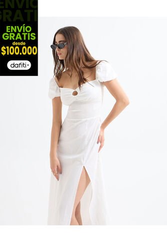 Vestido Para Mujer Manga Corta Color Crudo Marca Seven Seven #28171360 Seven Seven