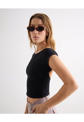 Camiseta Para Mujer Manga Corta Cuello Redondo Color Negro Marca Seven Seven #28096454