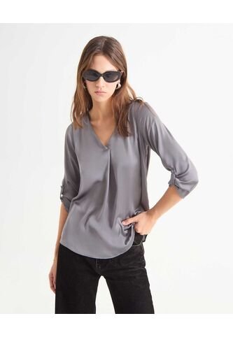 Blusa Para Mujer Manga 3/4 Color Gris Oscuro Marca Seven Seven #28123988 Seven Seven