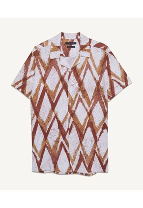 Camisa Para Hombre Manga Corta Color Amarillo Marca Seven Seven #45011954