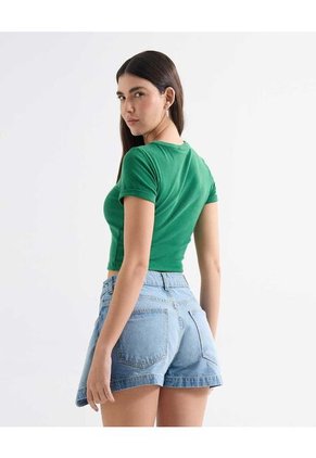 Camiseta Para Mujer Manga Corta Cuello Redondo Color Verde Marca Seven Seven #28096179