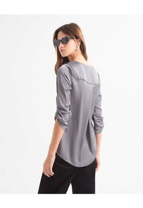 Blusa Para Mujer Manga 3/4 Color Gris Oscuro Marca Seven Seven #28123988