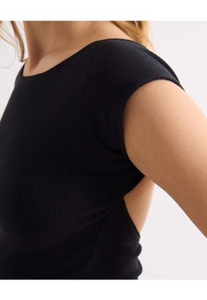 Camiseta Para Mujer Manga Corta Cuello Redondo Color Negro Marca Seven Seven #28096454