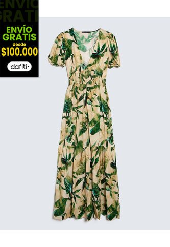 Vestido Para Mujer Manga Corta Color Verde Oscuro Marca Seven Seven #28171354 Seven Seven