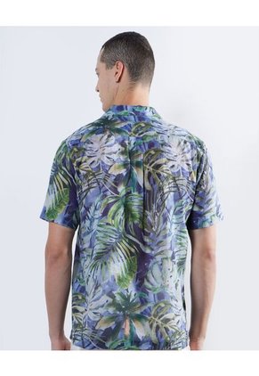 Camisa  Para Hombre Manga Corta Sin Bolsillo Color Azul Marca Seven Seven #45012040