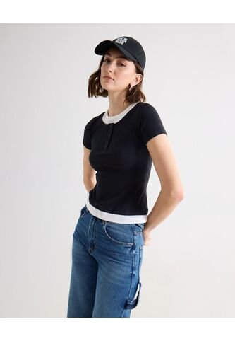 Camiseta Para Mujer Manga Corta Cuello Redondo Color Negro Marca Seven Seven #28096490 Seven Seven