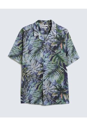 Camisa  Para Hombre Manga Corta Sin Bolsillo Color Azul Marca Seven Seven #45012040