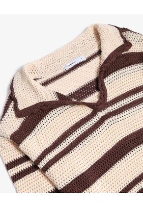 Camiseta Para Mujer Manga Larga Cuello V Color Café Marca Seven Seven #28096456