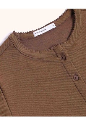 Camiseta Para Mujer Manga Corta Cuello Redondo Color Café Marca Seven Seven #28096467