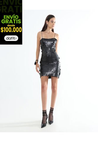 Vestido Para Mujer M/Sisa Corto Color Negro Marca Seven Seven #28171321 Seven Seven