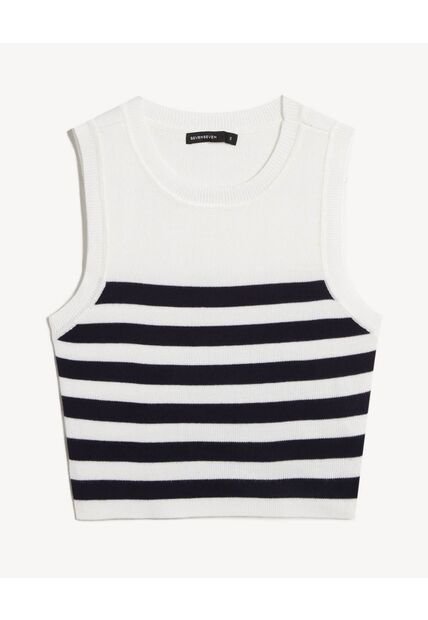 Camiseta Para Mujer Manga Sisa Cuello Redondo Color Blanco Marca Seven Seven #28096460