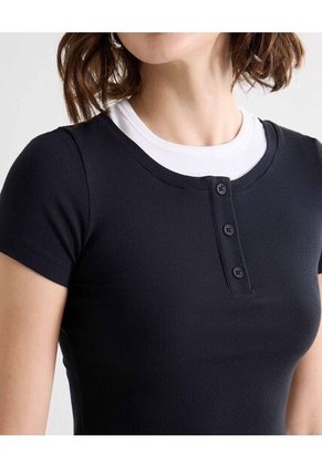 Camiseta Para Mujer Manga Corta Cuello Redondo Color Negro Marca Seven Seven #28096490