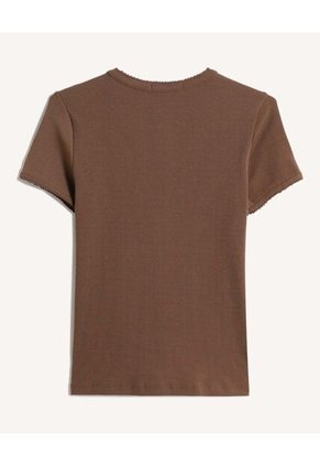 Camiseta Para Mujer Manga Corta Cuello Redondo Color Café Marca Seven Seven #28096467