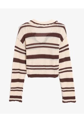 Camiseta Para Mujer Manga Larga Cuello V Color Café Marca Seven Seven #28096456