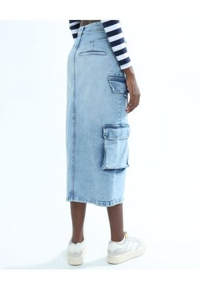 Falda Para Mujer Largo Color Azul  Marca Seven Seven #28140873