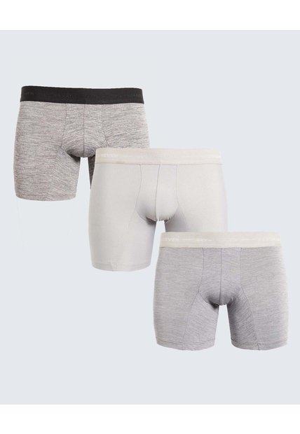 Pack X 3 Bóxer Jaspeados En Microfibra X3 Para Hombre Gris Seven Seven