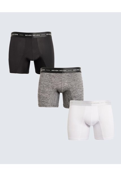 Pack X 3 Bóxer Medio En Microfibra X3 Para Hombre Blanco Seven Seven