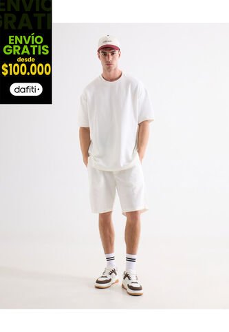 Bermuda Para Hombre Regular Corto Color Marfil Marca Seven Seven #45100692 Seven Seven