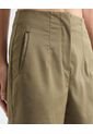 Short Tejido Plano Con Pinzas  Para Mujer Verde Seven Seven de Seven Seven