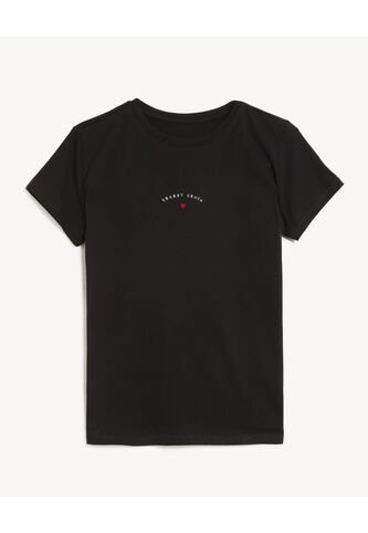 Camiseta Para Mujer Manga Corta Cuello Redondo Color Negro Marca Seven Seven #28096543 Seven Seven