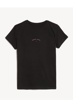 Camiseta Para Mujer Manga Corta Cuello Redondo Color Negro Marca Seven Seven #28096543