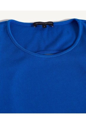 Camiseta Para Mujer Manga Corta Color Azul Rey Marca Seven Seven #28095573