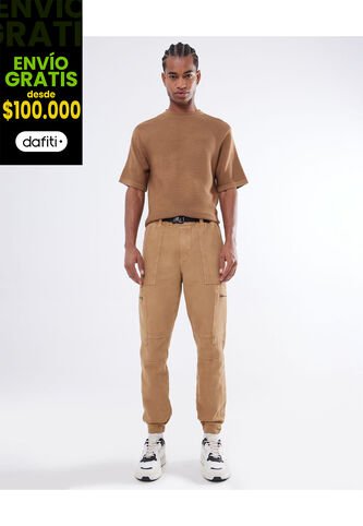 Pantalon Para Hombre Jogger Color Camel Marca Seven Seven #45071017 Seven Seven