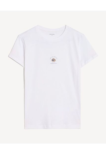 Camiseta Para Mujer Manga Corta Cuello Redondo Color Crudo Marca Seven Seven #28096546