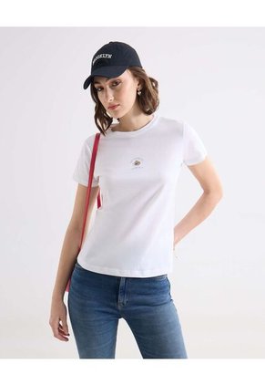 Camiseta Para Mujer Manga Corta Cuello Redondo Color Crudo Marca Seven Seven #28096546