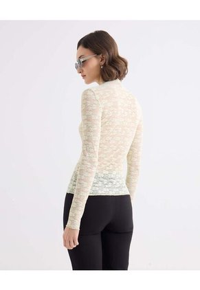 Camiseta Para Mujer Manga Larga Cuello Alto Color Amarillo Marca Seven Seven #28096491