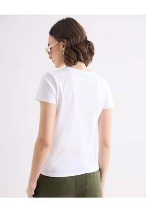 Camiseta Para Mujer Manga Corta Cuello Redondo Color Marfil Marca Seven Seven #28096553